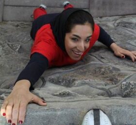 Parkour athlete Fatemeh Akrami